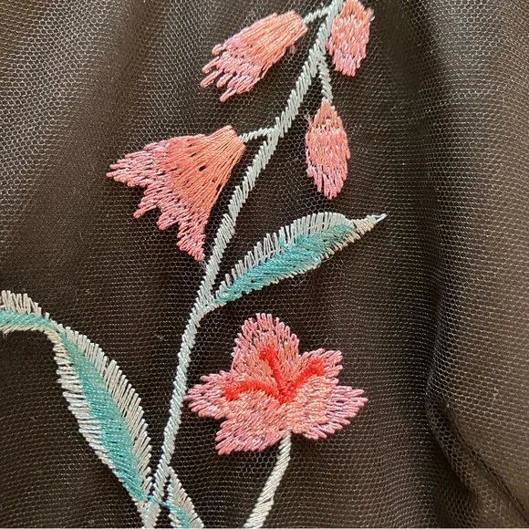 BHLDN Anthropologie Isabel Garcia "Vizelle Midi Dress" Floral Tulle Lace XS S - Picture 9 of 16